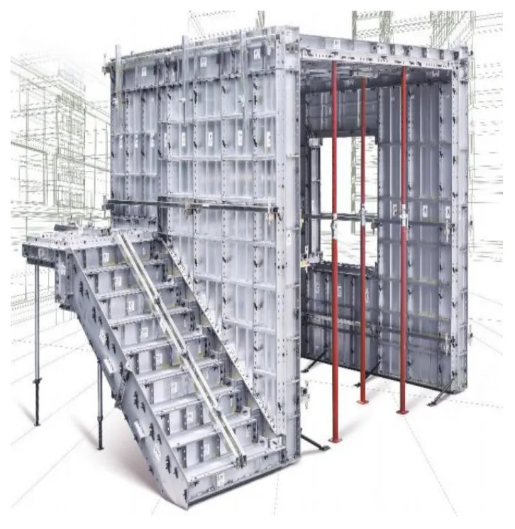 Bố trí chốt pin trên hệ cốp pha tường/cột.
